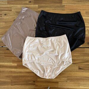 Three VANITY FAIR Vintage Panties Satin Size 2X (FITS XL) Granny Femenine *READ
